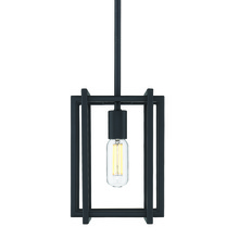  6070-M1L BLK-BLK - Tribeca Mini Pendant in Matte Black with Matte Black Accents