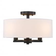  7154-SF BLK-MWS - Eliana 4 Light Semi-Flush in Matte Black with Modern White Shade