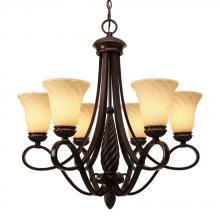  8106-6 CDB - Torbellino 6 Light Chandelier in Cordoban Bronze with Remolino Glass