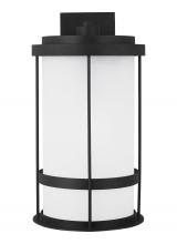  8890901DEN3-12 - Wilburn modern 1-light LED outdoor exterior Dark Sky compliant extra large wall lantern sconce in bl