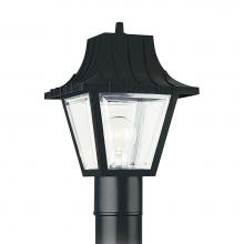  8275-32 - Polycarbonate Outdoor traditional 1-light outdoor exterior large post lantern in black finish with c