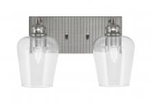  1162-BN-210 - Edge 2 Light Bath Bar, Brushed Nickel Finish, 5" Clear Bubble Glass