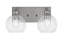  1162-BN-4100 - Edge 2 Light Bath Bar, Brushed Nickel Finish, 5.75" Clear Bubble Glass