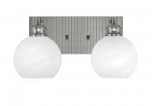  1162-BN-4101 - Edge 2 Light Bath Bar, Brushed Nickel Finish, 5.75" White Marble Glass