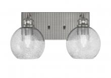  1162-BN-4102 - Edge 2 Light Bath Bar, Brushed Nickel Finish, 5.75" Smoke Bubble Glass