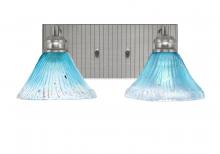  1162-BN-458 - Edge 2 Light Bath Bar, Brushed Nickel Finish, 7" Teal Crystal Glass