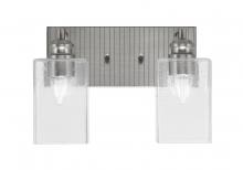  1162-BN-530 - Edge 2 Light Bath Bar, Brushed Nickel Finish, 4" Clear Bubble Glass