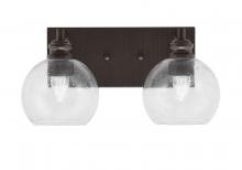  1162-ES-4100 - Edge 2 Light Bath Bar, Espresso Finish, 5.75" Clear Bubble Glass