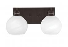  1162-ES-4101 - Edge 2 Light Bath Bar, Espresso Finish, 5.75" White Marble Glass