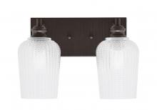  1162-ES-4250 - Edge 2 Light Bath Bar, Espresso Finish, 5" Clear Textured Glass