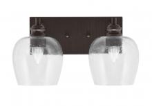  1162-ES-4810 - Edge 2 Light Bath Bar, Espresso Finish, 6" Clear Bubble Glass