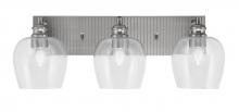  1163-BN-4810 - Edge 3 Light Bath Bar, Brushed Nickel Finish, 6" Clear Bubble Glass