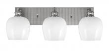  1163-BN-4811 - Edge 3 Light Bath Bar, Brushed Nickel Finish, 6" White Marble Glass