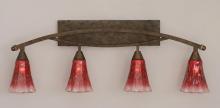  174-BRZ-726 - Four Light Bronze Raspberry Crystal Glass Vanity