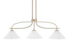  3936-NAB-2121 - Cavella 3 Light Island Light, New Age Brass Finish, 12" White Marble Glass