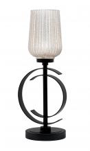  56-MB-4253 - Accent Lamp, Matte Black Finish, 5" Silver Textured Glass