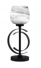  56-MB-4819 - Accent Lamp, Matte Black Finish, 6" Onyx Swirl Glass