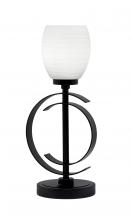  56-MB-615 - Accent Lamp, Matte Black Finish, 5" White Linen Glass