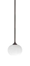  560-DG-212 - Zilo Stem Hung Mini Pendant, Dark Granite Finish, 7" White Muslin Glass