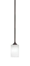  560-DG-3001 - Zilo Stem Hung Mini Pendant, Dark Granite Finish, 4" White Marble Glass