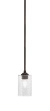  560-DG-3002 - Zilo Stem Hung Mini Pendant, Dark Granite Finish, 4" Smoke Bubble Glass