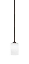  560-DG-310 - Zilo Stem Hung Mini Pendant, Dark Granite Finish, 4" White Muslin Glass