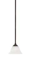  560-DG-311 - Zilo Stem Hung Mini Pendant, Dark Granite Finish, 7" White Muslin Glass