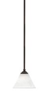  560-DG-312 - Zilo Stem Hung Mini Pendant, Dark Granite Finish, 7" White Muslin Glass