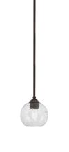  560-DG-4102 - Zilo Stem Hung Mini Pendant, Dark Granite Finish, 5.75" Smoke Bubble Glass