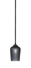  560-DG-4252 - Zilo Stem Hung Mini Pendant, Dark Granite Finish, 5" Smoke Textured Glass