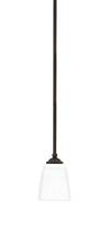  560-DG-460 - Zilo Stem Hung Mini Pendant, Dark Granite Finish, 4.5" Square White Muslin Glass