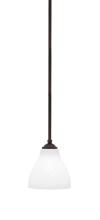  560-DG-4761 - Zilo Stem Hung Mini Pendant, Dark Granite Finish, 6.25" White Marble Glass