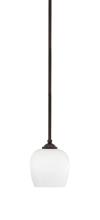  560-DG-4811 - Zilo Stem Hung Mini Pendant, Dark Granite Finish, 6" White Marble Glass