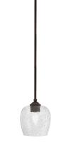  560-DG-4812 - Zilo Stem Hung Mini Pendant, Dark Granite Finish, 6" Smoke Bubble Glass