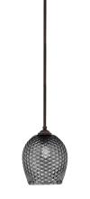  560-DG-4902 - Zilo Stem Hung Mini Pendant, Dark Granite Finish, 7.5" Smoke Textured Glass