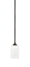  560-DG-531 - Zilo Stem Hung Mini Pendant, Dark Granite Finish, 4" Square White Muslin Glass