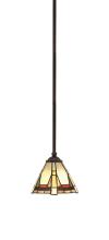  560-DG-9345 - Zilo Stem Hung Mini Pendant, Dark Granite Finish, 7" Zion Art Glass