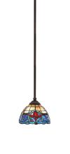  560-DG-9355 - Zilo Stem Hung Mini Pendant, Dark Granite Finish, 7" Sierra Art Glass