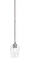  560-GP-210 - Zilo Stem Mini Pendant, Graphite Finish, 5" Clear Bubble Glass