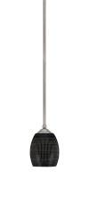  560-GP-4029 - Zilo Stem Mini Pendant, Graphite Finish, 5" Black Matrix Glass