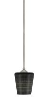  560-GP-4039 - Zilo Stem Mini Pendant, Graphite Finish, 6" Black Matrix Glass