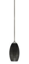  560-GP-4049 - Zilo Stem Mini Pendant, Graphite Finish, 5.5" Black Matrix Glass