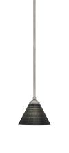  560-GP-4059 - Zilo Stem Mini Pendant, Graphite Finish, 7" Black Matrix Glass