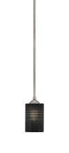  560-GP-4069 - Zilo Stem Mini Pendant, Graphite Finish, 4" Black Matrix Glass