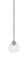  560-GP-4100 - Zilo Stem Mini Pendant, Graphite Finish, 5.75" Clear Bubble Glass