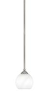  560-GP-4101 - Zilo Stem Mini Pendant, Graphite Finish, 5.75" White Marble Glass