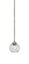  560-GP-4102 - Zilo Stem Mini Pendant, Graphite Finish, 5.75" Smoke Bubble Glass