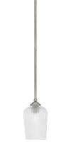  560-GP-4250 - Zilo Stem Mini Pendant, Graphite Finish, 5" Clear Textured Glass