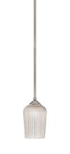  560-GP-4253 - Zilo Stem Mini Pendant, Graphite Finish, 5" Silver Textured Glass