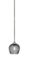  560-GP-4602 - Zilo Stem Mini Pendant, Graphite Finish, 6.5" Smoke Textured Glass